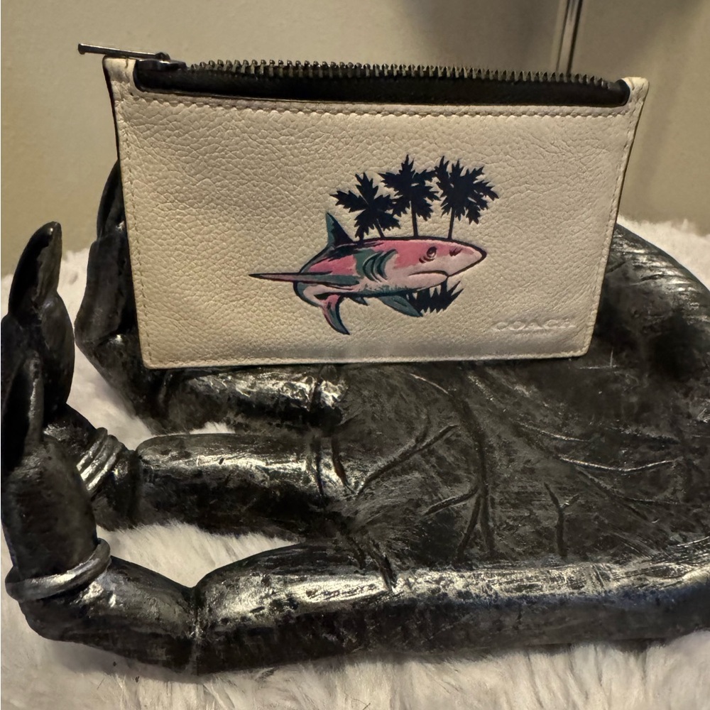 Coach Mens Shark Print Zip card case